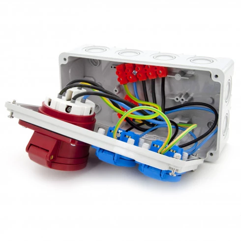 Rozdzielnica budowlana 32A/5P + 2*GS 230V, obudowa naścienna, ELS Elektrotechnika, N201