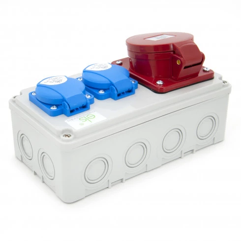 Rozdzielnica budowlana 32A/5P + 2*GS 230V, obudowa naścienna, ELS Elektrotechnika, N201