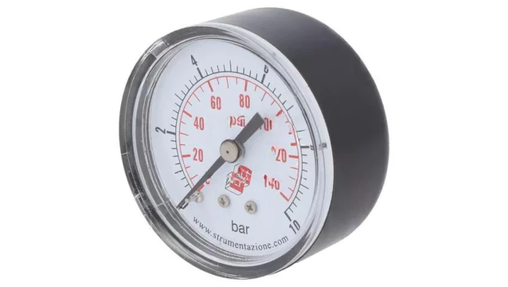 Manometr standardowy z przyłączem tylnym, śr. 50mm, 0-10bar, G1/4, M50A.PL010G14