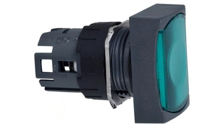 Główka lampki kr. prostokątna zielona ZB6DW3