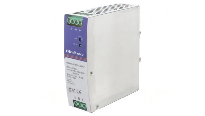 Qoltec Przemysłowy zasilacz na szynę DIN 150W 24V 6.25A