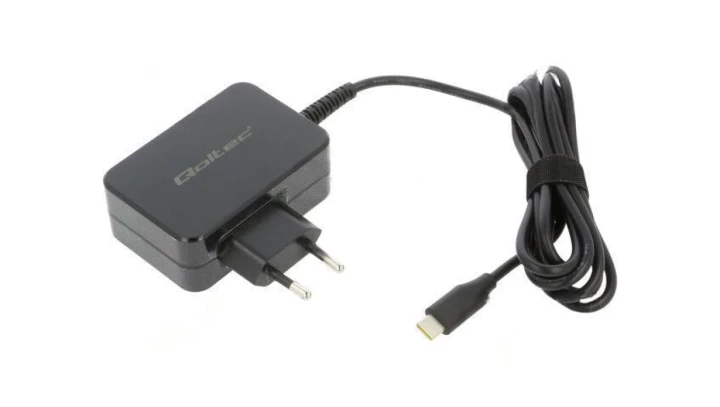 Qoltec Ładowarka GaN POWER PRO 1xUSB-C 45W 5-20V 2.25-3A Czarna