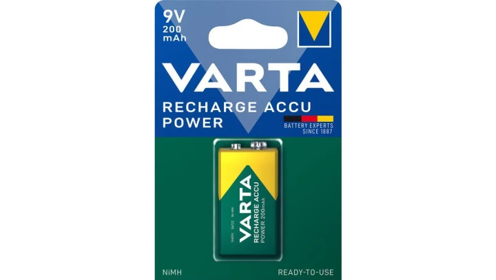 Akumulator Ni-MH 6F22 9V 200mAh Ready to Use ( R2U ) Varta Recharge Accu Power BLISTER 1szt.