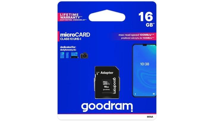 Karta pamięci GoodRam M1AA-0160R12 (16GB Class 10, Class U1 Adapter, Karta pamięci)