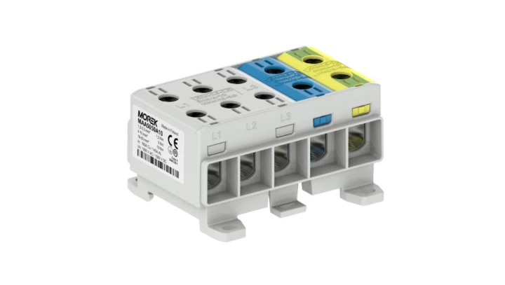 Złączka OTL50-5x kolor szary, niebieski, żółto-zielony 5x1xAl/Cu 1,5-50mm² 1000V AC / 1500V DC Zacisk uniwersalny MAA5050A10