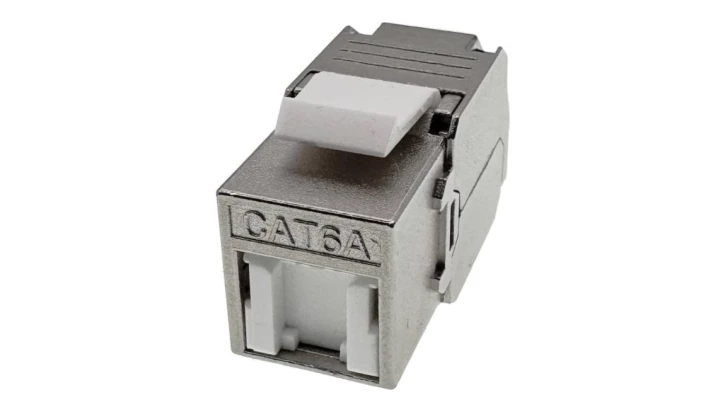 Gniazdo keystone, RJ45, beznarzędziowe, ekranowane, kat. 6A, Q-LANTEC