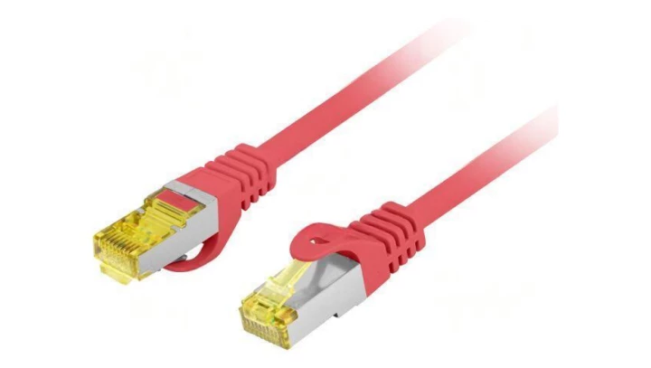 Patchcord kat.6a s/ftp lszh cu 10m czerwony fluke passed lanberg PCF6A-10CU-1000-R
