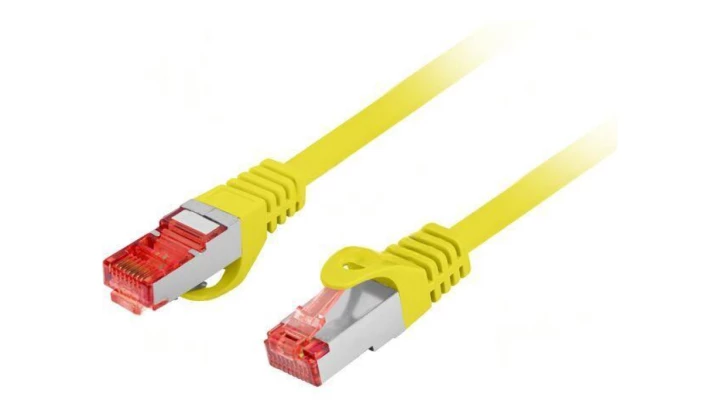 Patchcord kat.6 s/ftp lszh cu 15m żółty fluke passed lanberg PCF6-10CU-1500-Y
