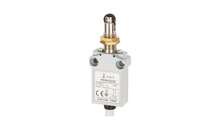 Wyłącznik krańcowy 1R 1Z migowy rolka z tworzywa Ø10,7 z mocowaniem za gwintowaną głowicę PEM2G23Z A37-B89Z