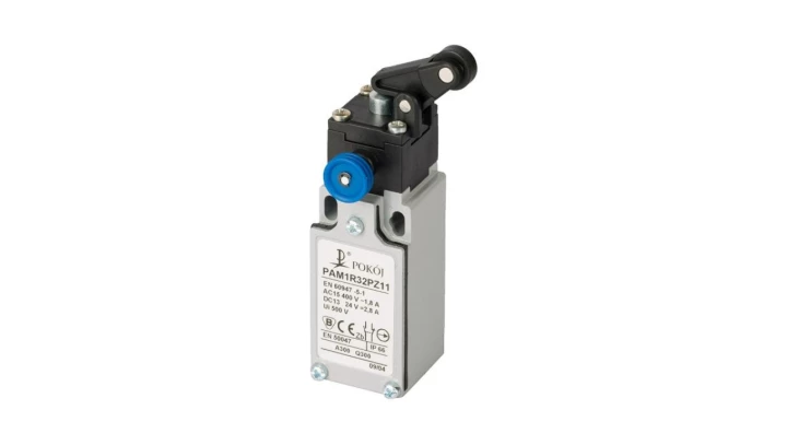 Wyłącznik krańcowy 1R 1Z migowy popychacz stalowy dźwignia pionowa z rolką Ø12,5 z resetem PAM1R32PZ11 A37-4R40