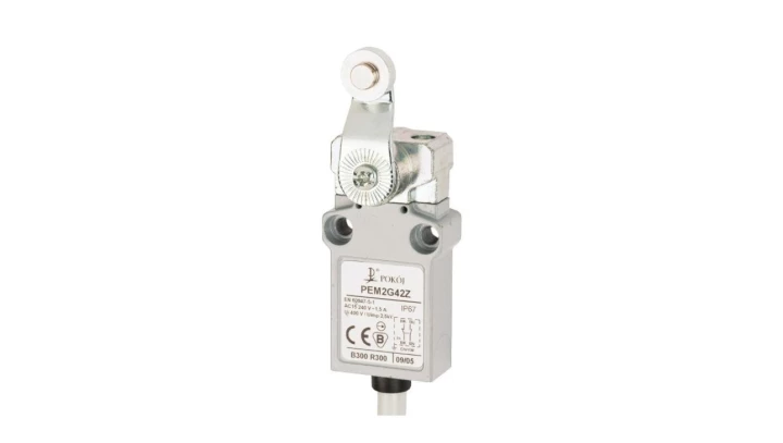 Wyłącznik krańcowy 1R 1Z wolnoprzełączający dźwignia z rolką metalową Ø14 PEM2G42X A37-B93X