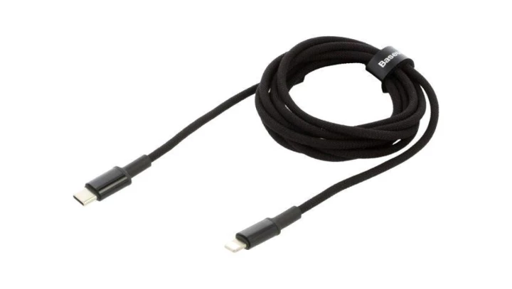 BASEUS Kabel USB 3.0 typ-C / Lightning (wtyk / wtyk) Quick Charge 3.0 Cafule czarny 2m