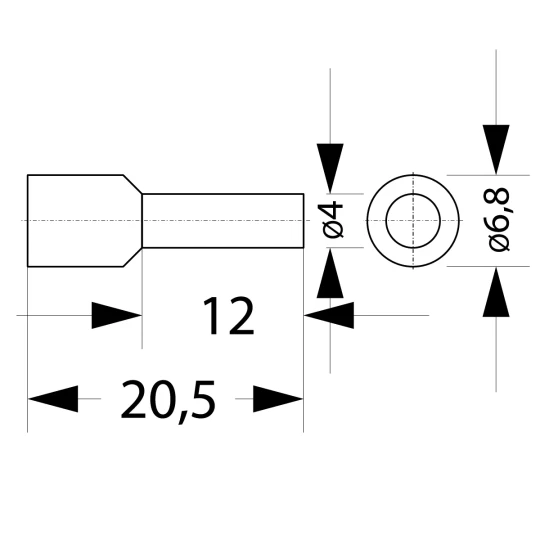Końcówka tulejkowa izolowana HI 6,0/12-zo żółta (100 szt.) Al/Cu