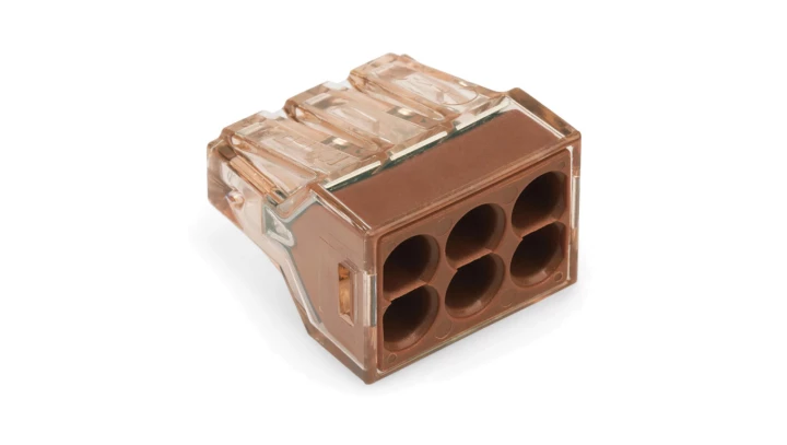 Szybkozłączka 6x 1,5-4mm2 przeźroczysta brązowa 773-606 /50szt./