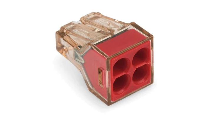 Szybkozłączka 4x 1,5-4mm2 przeźroczysta czerwona 773-604 /100szt./