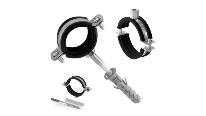 Obejma stalowa OSZG-1 1 32-36 mm z uszczelką gumową z wkrętem i kołkiem