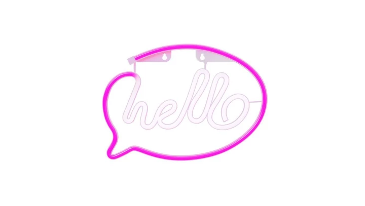 Neon LED HELLO róż biały Bat + USB FLNE15 Forever Light