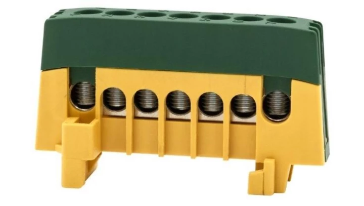 Listwa ochronna ZPI 7-modułowa (7x16mm2) IP20 AL/CU - żółto/zielona