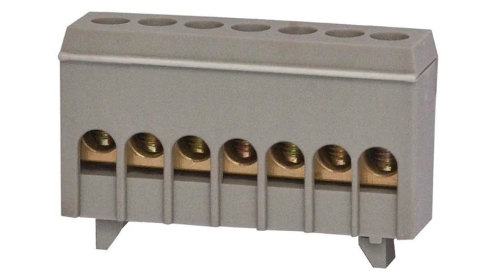 Listwa prądowa 7-modułowa 7x16mm2 szara IP20