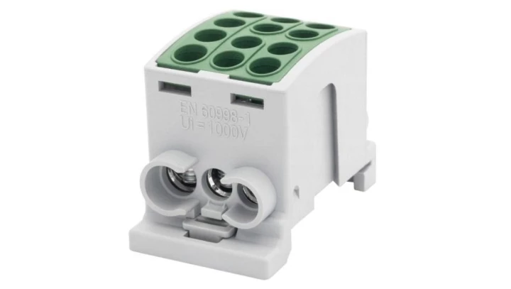 Zacisk HLK 100A-3 (1x25,2x16 / 1x25,2x16) Al/Cu - zielony