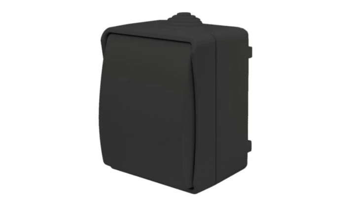 Łącznik pojedynczy zwierny dzwonek natynkowy Aqua Plus IP54 antracyt / 40331