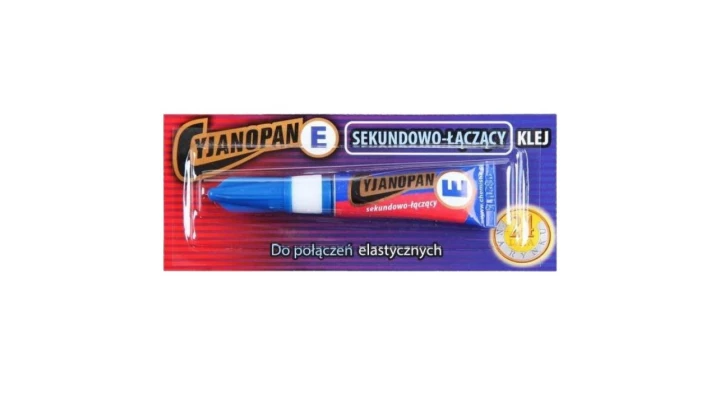 Klej syntetyczny cyjanoakrylowy Cyjanopan E niebieski