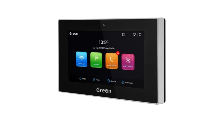 Stacja Wewnętrzna GREON IS4 POE, 7 TFT LCD, LINUX CZARNY