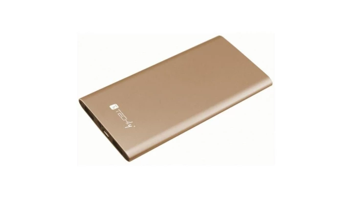 Zasilacz PowerBank 5000mAh 2x USB-A 1A i 2.1A Złoty Techly