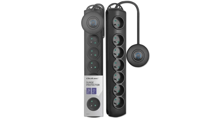 Qoltec Listwa antyprzepięciowa wł. QS 7 gniazd 1.5m Czarna