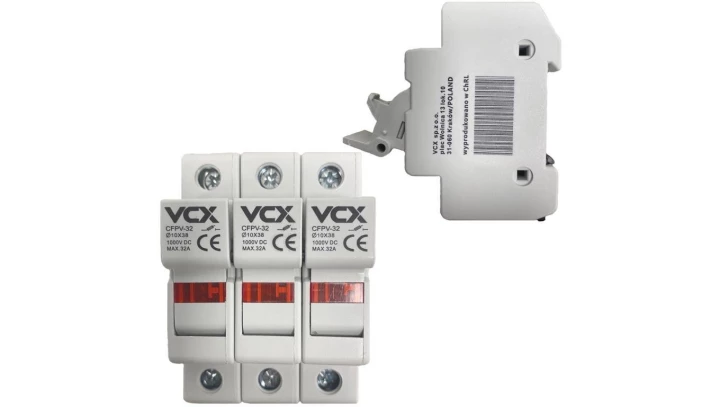 Podstawa bezpiecznikowa 3P 10x38 rozłącznik 1000V DC kontrolka podświetlana