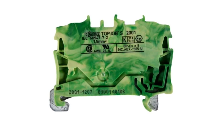 Złączka szynowa ochronna 1,5mm2 żółto-zielona 2001-1207 TOPJOBS