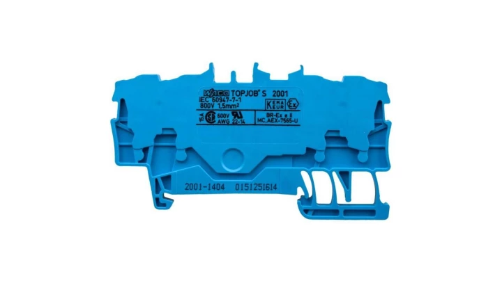 Złączka szynowa 4-przewodowa 1,5mm2 niebieska 2001-1404 TOPJOBS