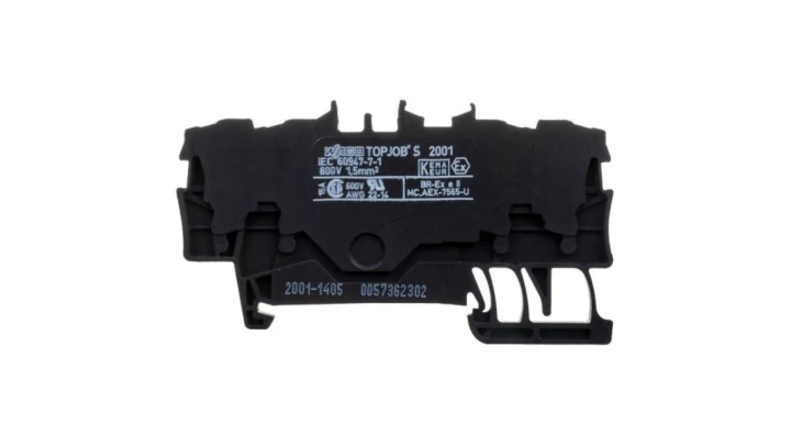 Złączka szynowa 4-przewodowa 1,5mm2 czarna 2001-1405 TOPJOBS