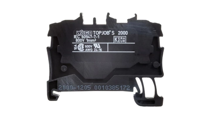 Złączka szynowa 2-przewodowa 1,0mm2 czarna 2000-1205 TOPJOBS