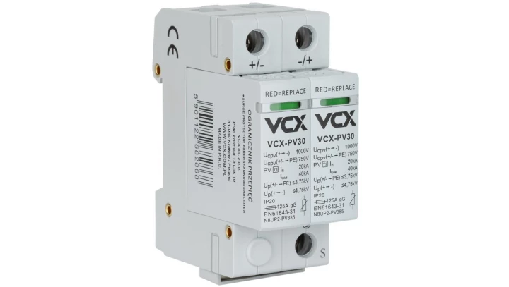 Ogranicznik przepięć fotowoltaicznych PV DC typ T2 (C) 2P 1000V Professional Plus