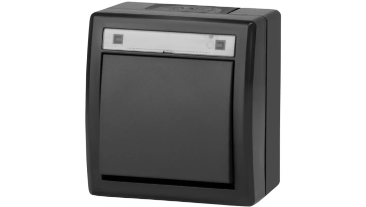 AQUANT 2K łącznik natynkowy 1-biegunowy (schodowy) IP55 antracytowy 5001-17