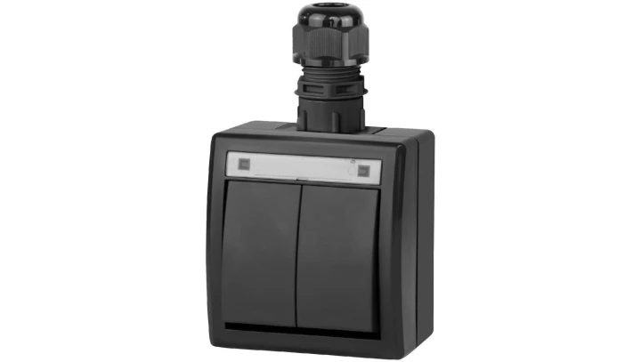 AQUANT 2K łącznik natynkowy świecznikowy IP65 antracytowy 5002-67