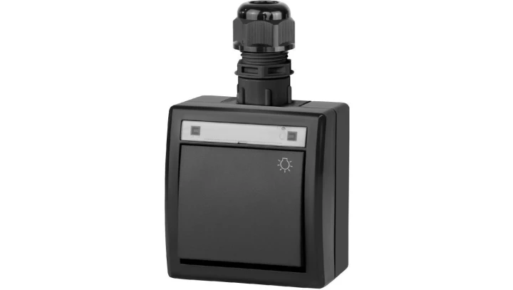 AQUANT 2K łącznik natynkowy zwierny światło IP65 antracytowy 5004-67