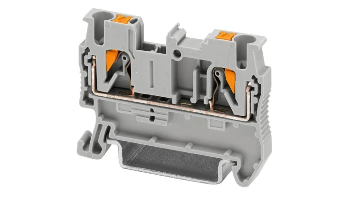 Złączka szynowa Push-IN PT 2,5 mm2,szara listwa 2-zaciskowa