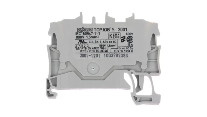 Złączka szynowa 2-przewodowa 1,5mm2 szara 2001-1201 TOPJOBS