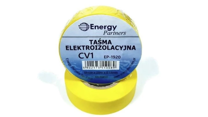 Taśma elektroizolacyjna PCW (19mm x 20m x 0.13mm) żółta