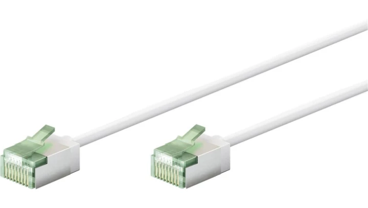 Patchcord kat.8.1-0025 U/FTP SLIM LSZH-TPE biały /0,25m/ 74358