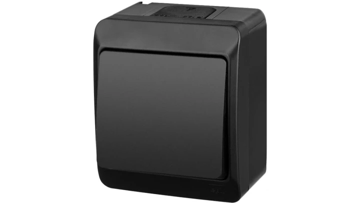 HERMES łącznik natynkowy 1-biegunowy (schodowy) czarny 0331-09