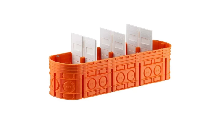 Puszka podtynkowa poczwórna 60mm pomarańczowa M4x60F Multiwall 33170008