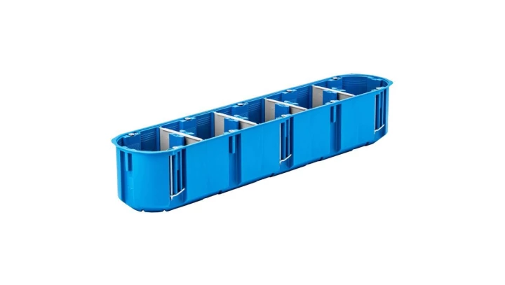 Puszka podtynkowa pięciokrotna 60mm regips głęboka niebieska P5x60D 32099203