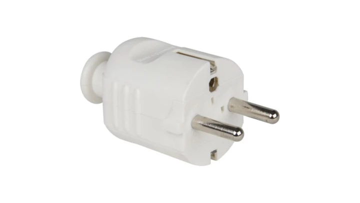Wtyczka prosta 10/16A 2P+Z UNI-SCHUKO IP20 biała 08266
