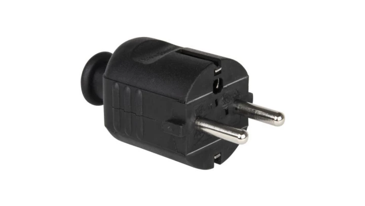 Wtyczka prosta 10/16A 2P+Z UNI-SCHUKO IP20 czarna 08295