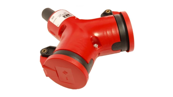 Rozgałęźnik podwójny 2P+Z czerwony PC-ABS IP44 2421200-r