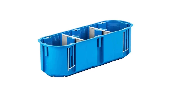 Puszka podtynkowa potrójna 60mm regips głęboka niebieska P3x60D 32104203