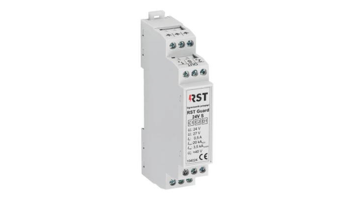 Ogranicznik przepięć do ochrony systemów sterowania i kontrolno - pomiarowych, RST Guard 24V S 104024
